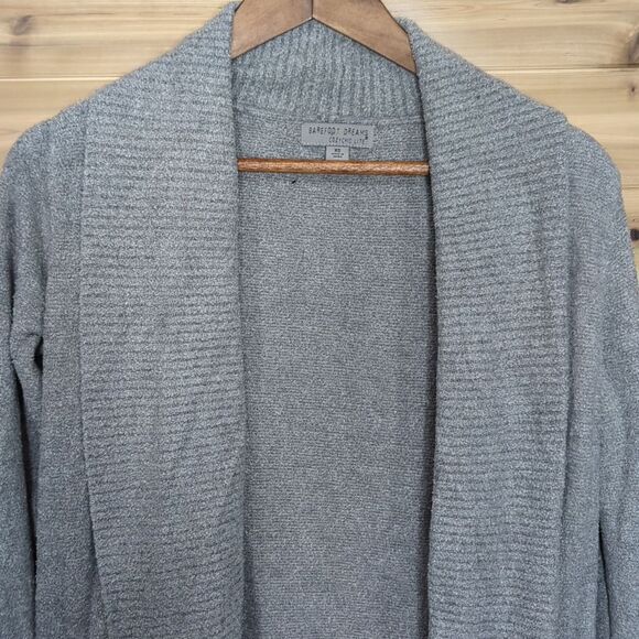 Barefoot Dreams CozyChic Lite Circle Cardigan XS Gray Supersoft Comfy - Picture 3 of 8